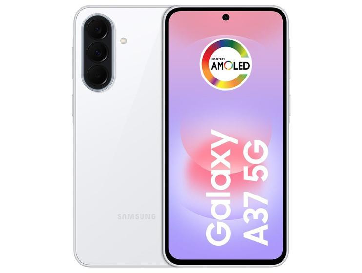 Celular Samsung Galaxy A37 256GB 5G 6GB RAM Branco 6,7" Câm Tripla + Selfie 12MP
