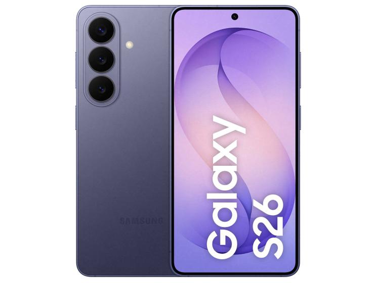 Celular Samsung Galaxy S26 Violeta 5G 256GB Galaxy AI 6,3" 12GB RAM Câm. Tripla 50+12+10MP Bateria 4300mAh Dual Chip