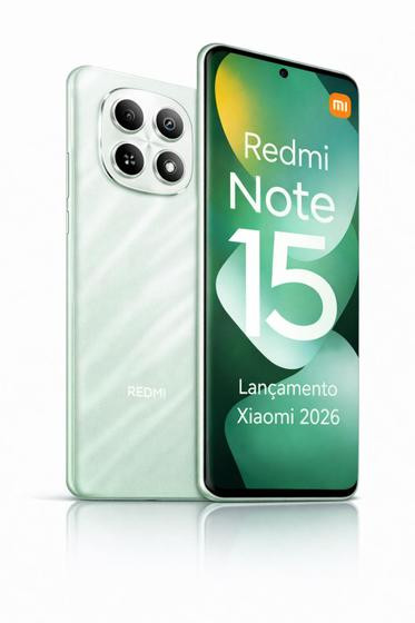 Smartphone Celular Xiaomi Redmi Note 15 256GB 8GB ram Lançamento 2026 Câmera 108MP 20MP AMOLED 120Hz FHD Plus Design Superior a Redmi Note 13
