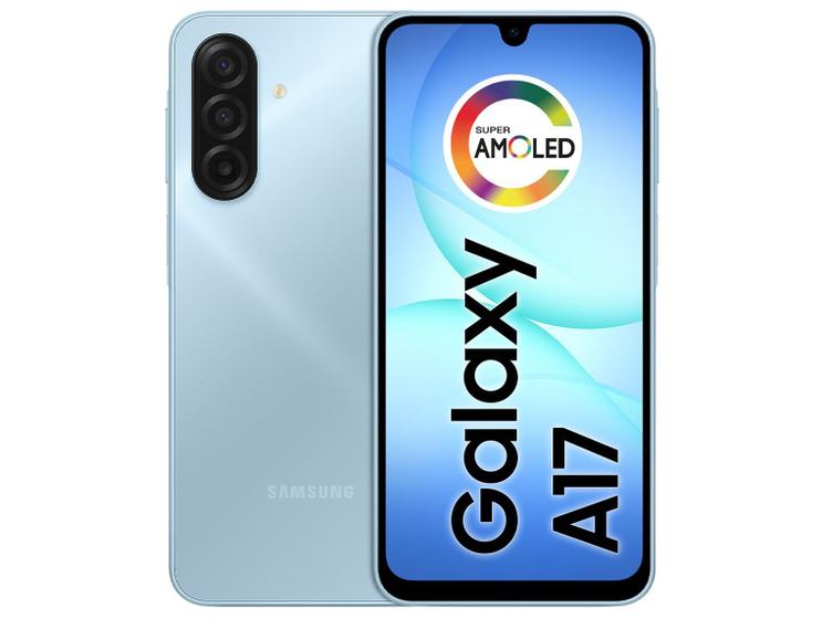 Celular Samsung Galaxy A17 256GB 8GB RAM Azul 6,7" Câm. Tripla + Selfie 13MP