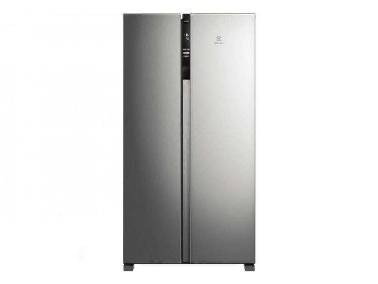 Geladeira Electrolux Frost Free Inverter 440L Efficient com AutoSense Side by Side cor Inox Look (IS4S)
