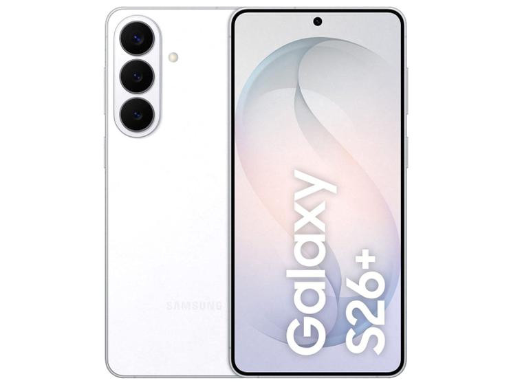 Celular Samsung Galaxy S26+ Branco 5G 512GB Galaxy AI 6,7" 12GB RAM Câm. Tripla 50+12+10MP Bateria 4900mAh Dual Chip