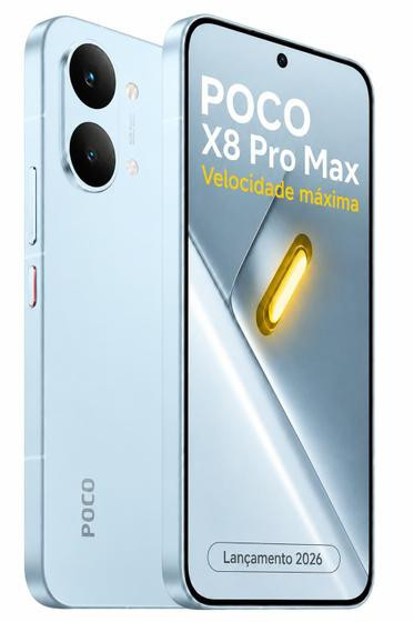 Xiaomi POCO X8 Pro Maxx 512GB 12GB 5G Dimensity 9500s Tela AMOLED 120Hz HyperOS 3 NFC WiFi 7 IP68 Bateria 8500mAh 100W