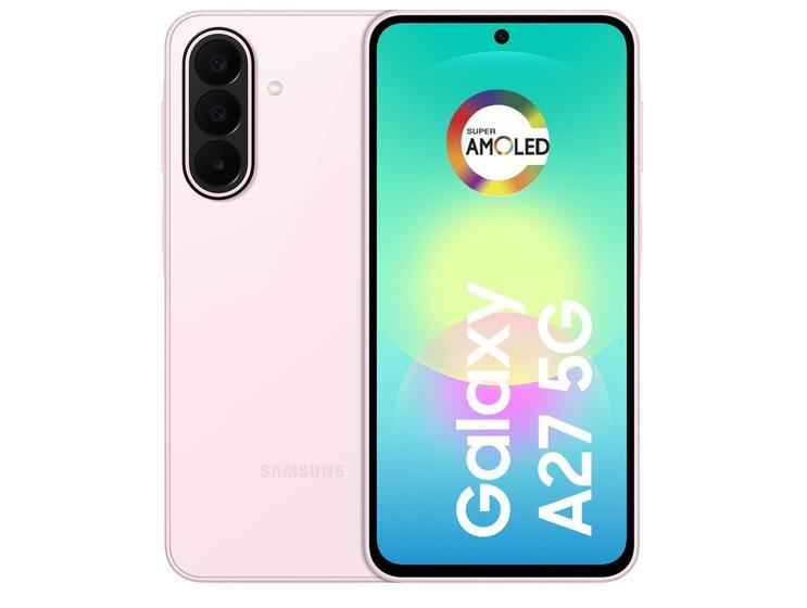 Celular Samsung Galaxy A27 256GB 5G 6GB RAM Rosa 6,7" Câm. Tripla Selfie 12MP