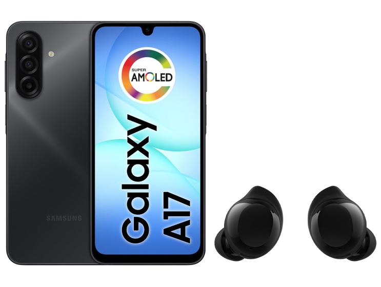 Smartphone Samsung Galaxy A17 256GB 4GB RAM - Preto + Fone de Ouvido Bluetooth Buds Core