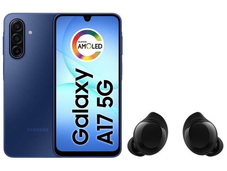 Smartphone Samsung Galaxy A17 256GB 5G 4GB RAM - Azul + Fone de Ouvido Bluetooth Buds Core