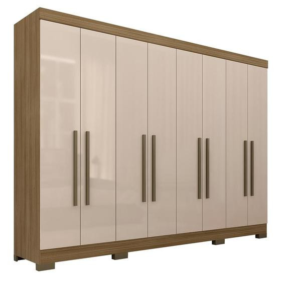 Guarda Roupa Casal 8 Portas 2 Gavetas Natasha Boreal/Off Premium - Móveis Arapongas - A Móveis Arapongas