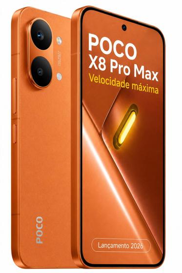 Xiaomi POCO X8 Pro Maxx 512GB 12GB 5G Dimensity 9500s Tela AMOLED 120Hz HyperOS 3 NFC WiFi 7 IP68 Bateria 8500mAh 100W