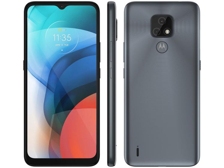 Smartphone Motorola Moto E7 32GB Cinza Metálico 4G Octa-Core 2GB RAM 6,5” Câm. Dupla + Selfie 5M