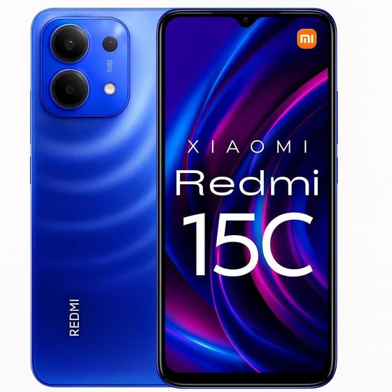 Smartphone Celular Xiaomi Redmi 15C 256GB 4GB Lançamento 2025 Versão Global 50MP Câmera 120Hz Bateria de 6000mAh Dual SIM Chip