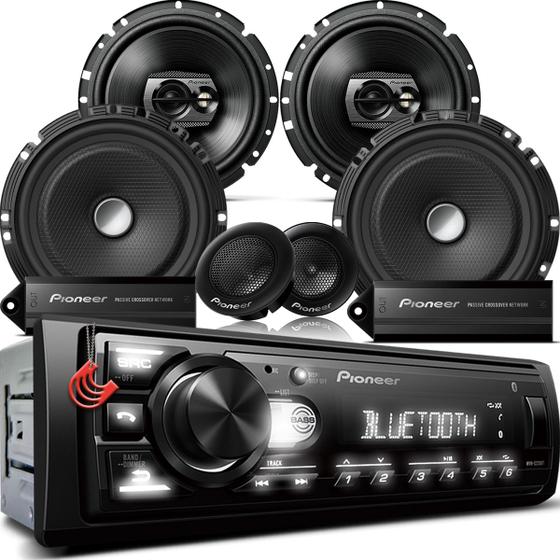 Imagem de Combo Kit Auto Radio Som Aparelho Automotivo Usb Pioneer +4 Falantes 6" Duas vias + 6" Triaxial