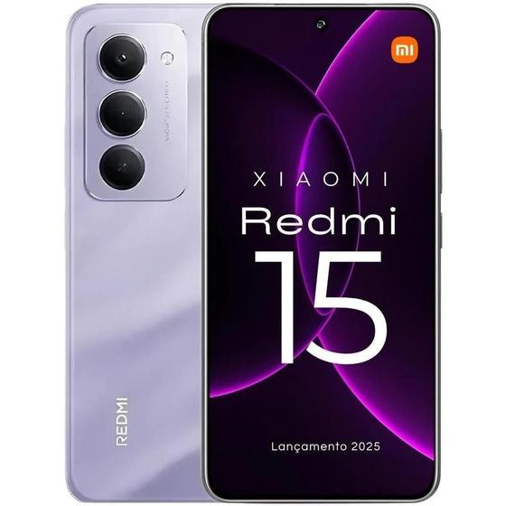 Xiaomi Redmi 15 Lançamento 2025 Tela 144Hz 50MP camera IA integrada 7000mAh Smartphone Top 1º Celular Custo benefício