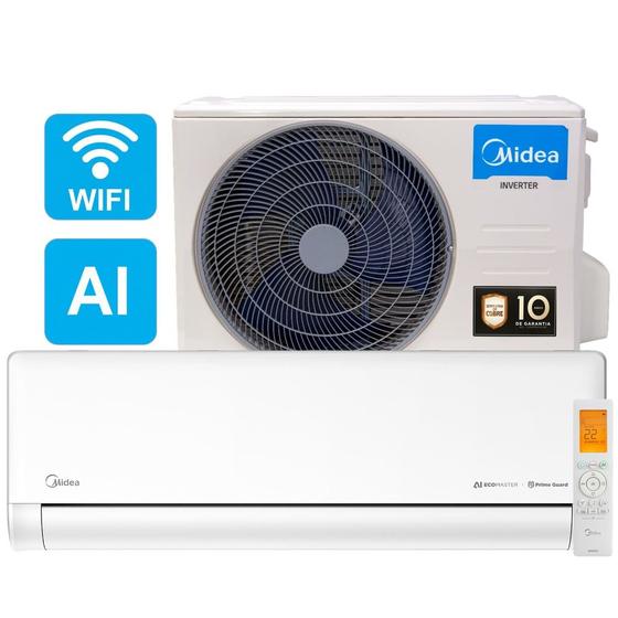 Ar Condicionado Inverter Midea AI Ecomaster Split 12000 BTUs Frio WIFI e IA