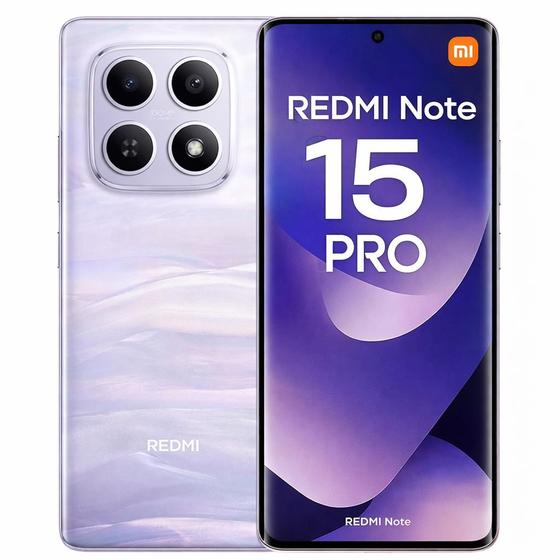 Smartphone Celular Xiaomi Redmi Note 15 Pro 256GB, 8GB RAM, Tela 6,78 polegadas IPS, Câmera 64 MP, Bateria 5000 mAh, Dual SIM, Android 14, 5G