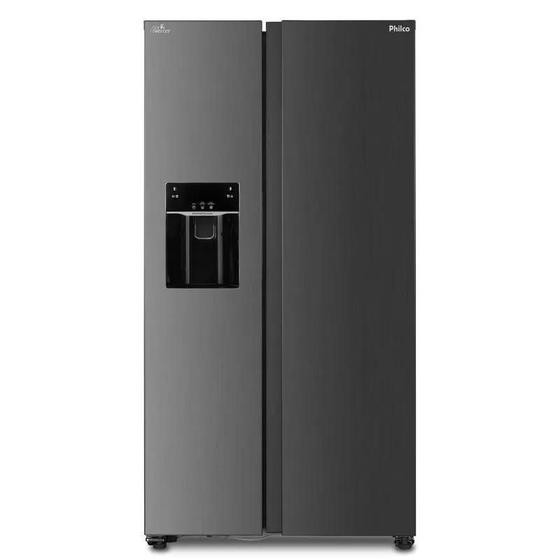 Geladeira Philco Side by Side Eco Inverter 513L Frost Free PRF613ID Inox com Dispenser de Água e Gelo