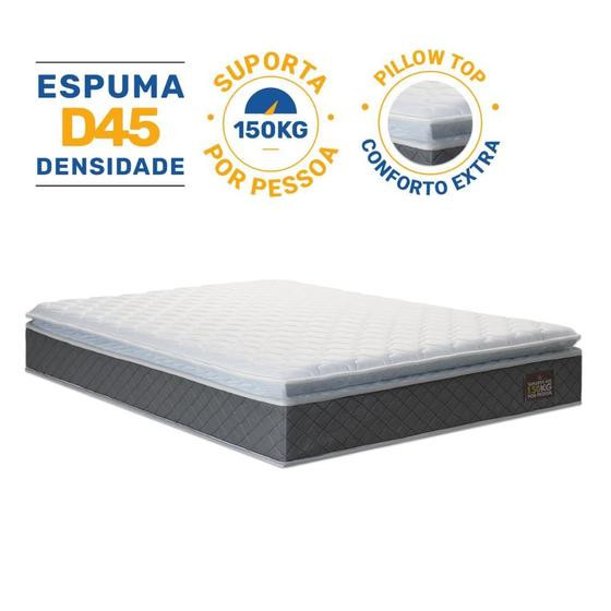 Colchão de Espuma D45 Pillow Top Fort Comfort Casal 138cm - Lucas Colchões