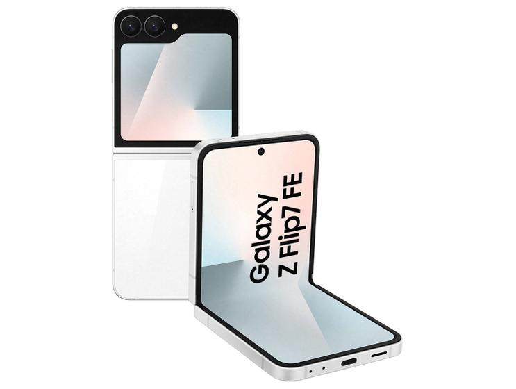 Celular Samsung Galaxy Z Flip7 FE 128GB Branco 5G 8GB RAM Tela 6,7" Câm. Dupla de 50MP Galaxy AI