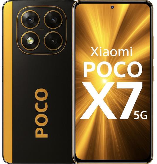 Smartphone Xiaomi POCO X7 5G, 512GB, 12GB RAM, Tela 6,67 polegadas AMOLED 120Hz, Câmera 50MP, Android, Bateria 5100mAh, NFC, Dual SIM, PRETO