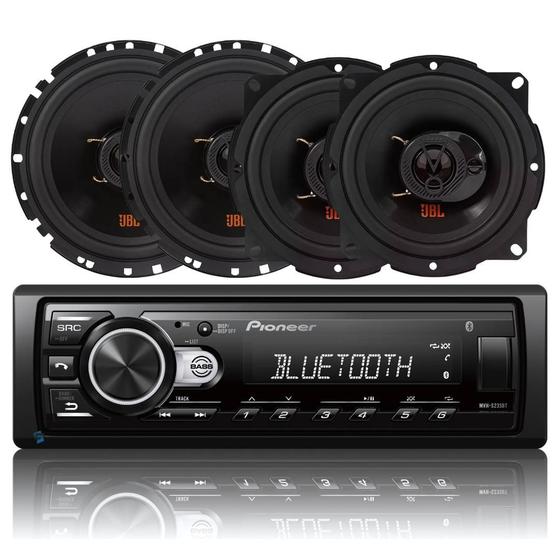 Imagem de Som Automotivo Mp3 Player Pioneer Bluetooth Usb Mvh-s235bt + 4 Alto Falantes Jbl 200w Rms Potencia