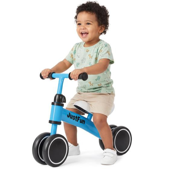 Bicicleta De Equilíbrio Infantil Sem Pedal 4 Rodas Azul, Rosa, Vermelho. - Justfun Brinquedos