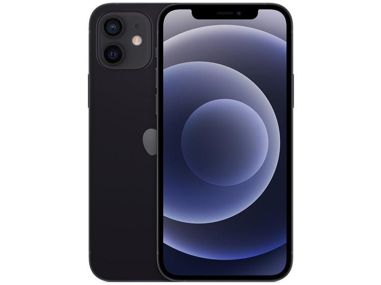 iPhone 12 Apple 256GB Preto Tela 6,1” - Câm. Dupla 12MP iOS