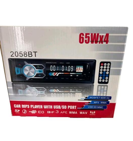 Imagem de Rádio Automotivo Som MP3 Player Com Bluetooth Entrada USB e Micro SD e Controle - BT