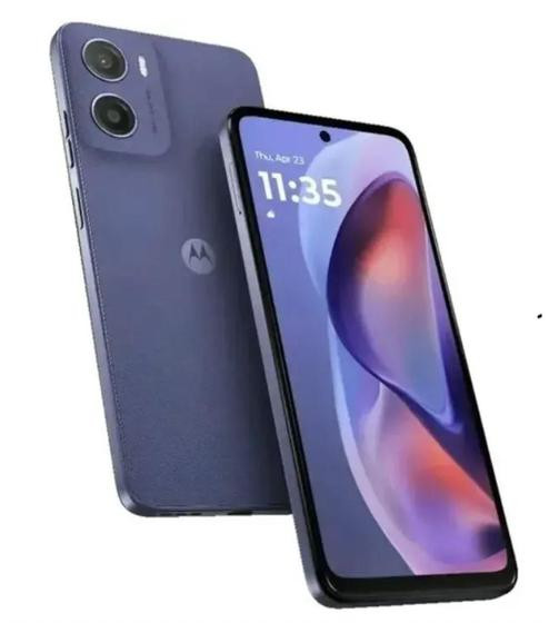 Smartphone Celular Motorola Moto E15 64GB, 2GB RAM, Tela 6,56 polegadas 90 Hz IPS LCD, Câmera 13 MP, Bateria 5000 mAh, Dual SIM, Android, design m
