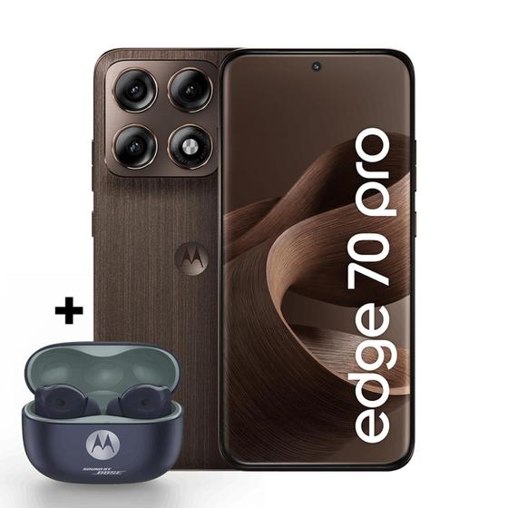 Kit Smartphone Motorola Edge 70 Pro 5G 256GB + Moto Buds 2 Plus