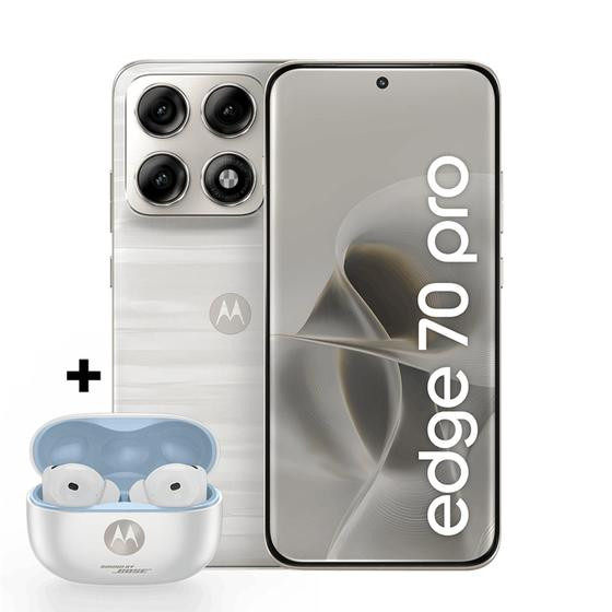 Kit Smartphone Motorola Edge 70 Pro 5G 256GB + Moto Buds 2 Plus