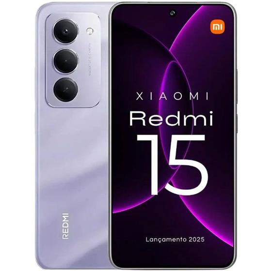Smartphone Xiaomi Redmi 15 Lançamento 2025 Tela 144Hz 50MP camera IA integrada 256GB 16GB ramboost 7000mAh Smartphone Top 1º Celular Custo benefício