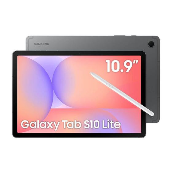Tablet Samsung Galaxy Tab S10 Lite WiFi, 256GB, 8GB RAM, Tela 10.9", S Pen e Capa Smartbook Cover Inclusas